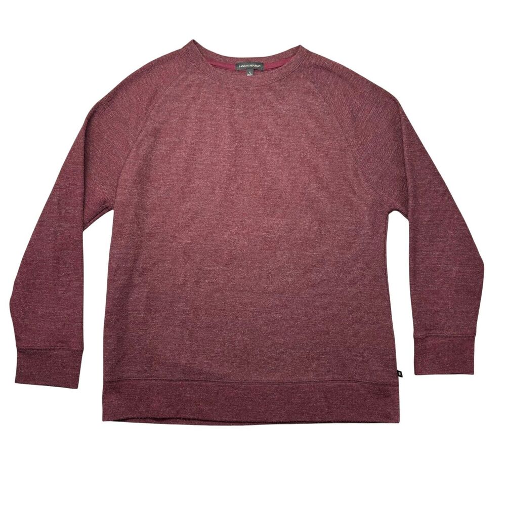 Banana Republic Pullover Men's Extra Large Maroon Crew Neck Long Sleeve Sweater